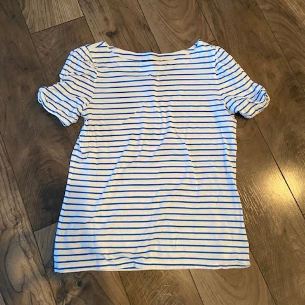 Ann Taylor Boatneck Striped Short-sleeve Top